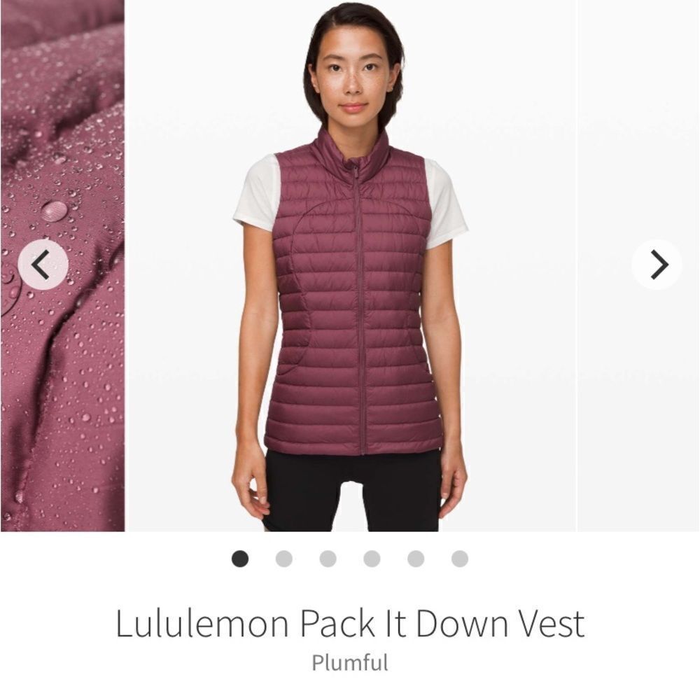 Size 2 Plumful Lululemon Pack It Down Vest